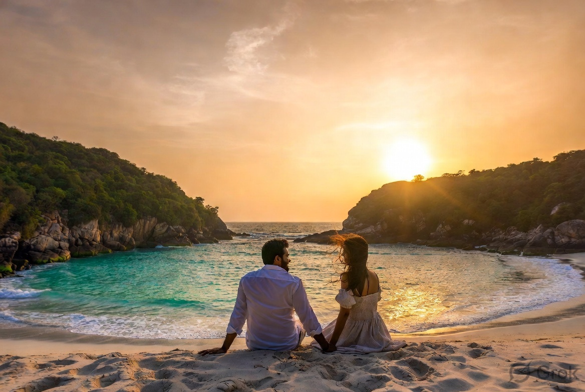 Best beaches in Goa 2026 - palm-fringed shoreline at sunset