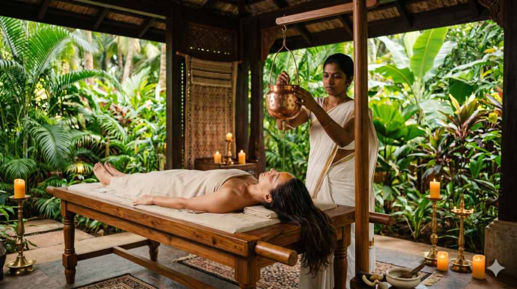 Ayurvedic retreats in Goa Shirodhara treatment